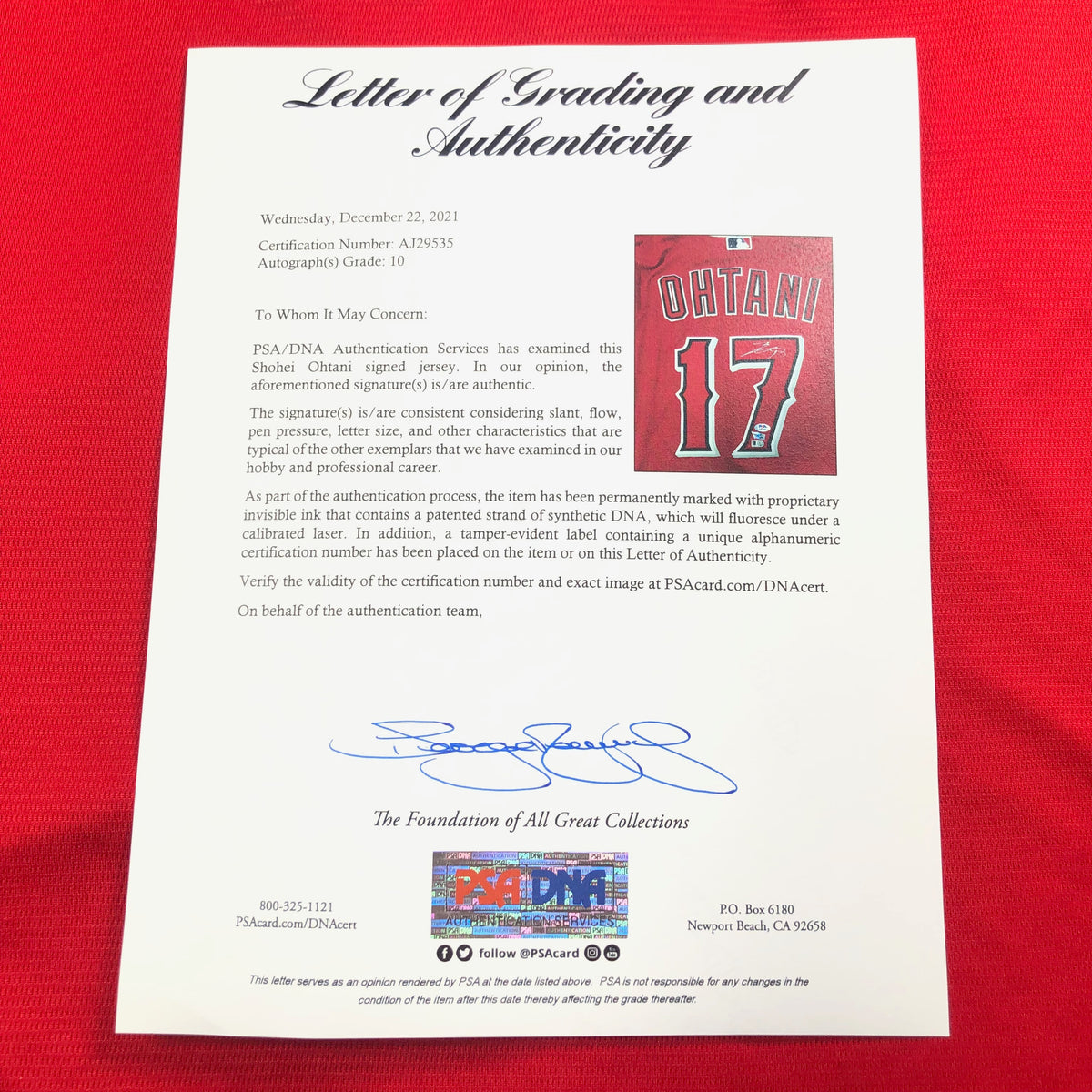 Shohei Ohtani Autographed and Framed Los Angeles Angels Jersey