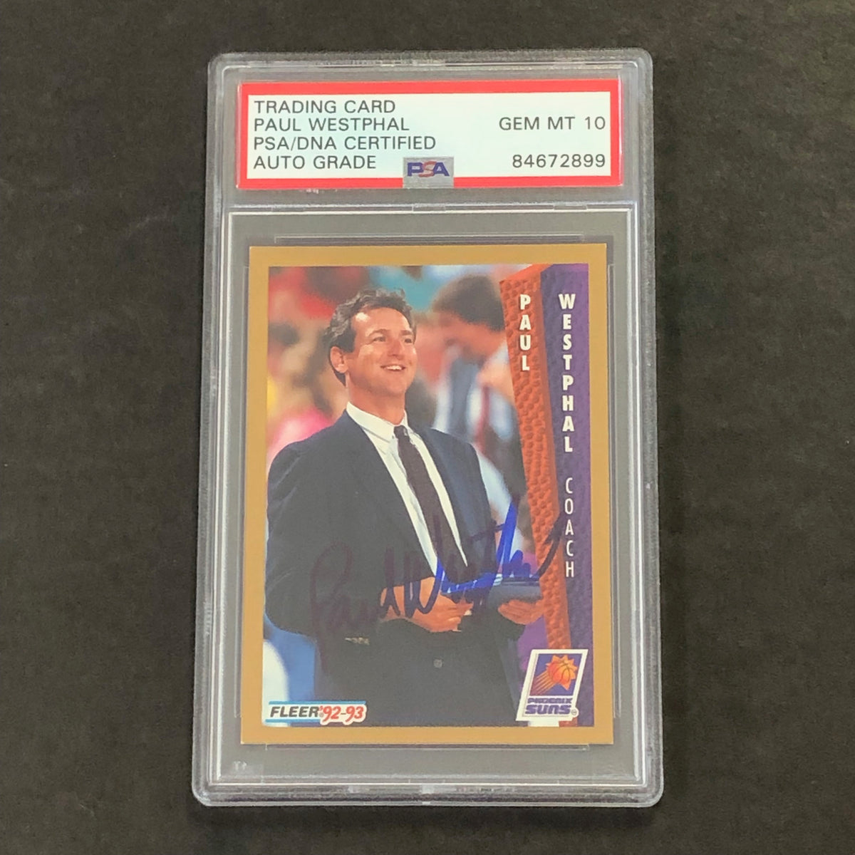 1992-93 Fleer #184 Paul Westphal Signed Card Auto GRADE 10 PSA