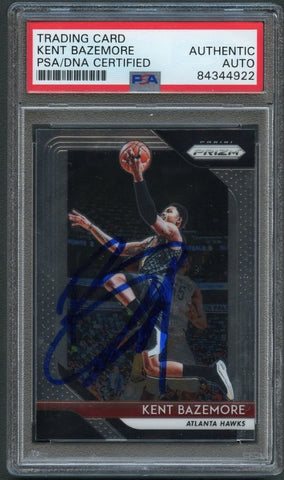 2018-19 PANINI PRIZM #11 Kent Bazemore Signed Card AUTO PSA Slabbed Hawks