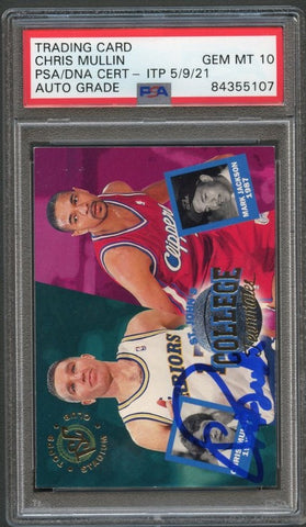 1994-95 Topps Stadium Club #105 Chris Mullin Signed Card AUTO 10 PSA Slabbed Warriors