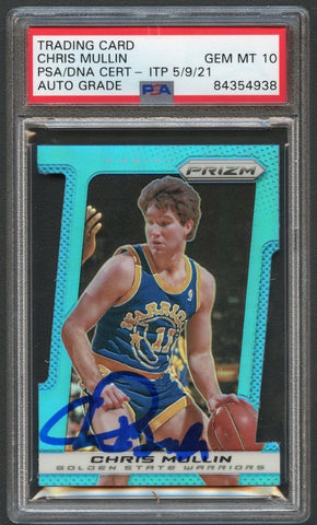2013-14 Prizm Light Be Die-Cut #256 Chris Mullin Signed Card AUTO Grade 10 PSA Slabbed Warriors