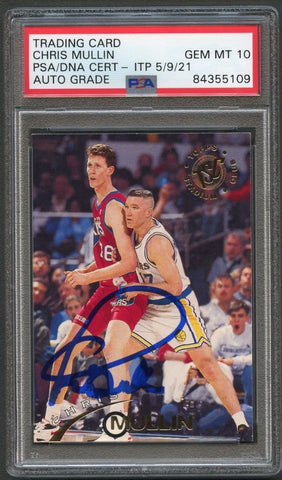 1994-95 Topps Stadium Club #69 Chris Mullin Signed Card AUTO Grade 10 PSA Slabbed Warriors