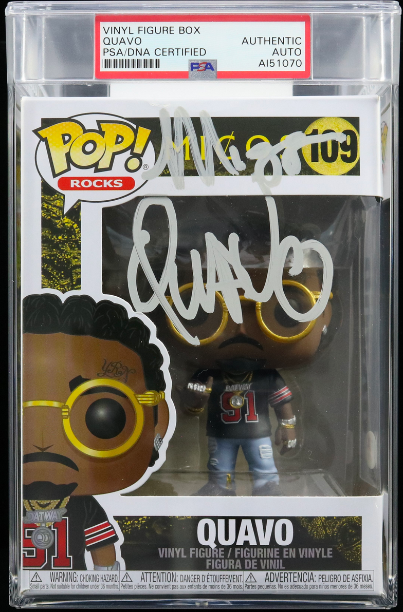 Quavo Huncho Signed Funko Pop 109 Migos PSA DNA Encapsulated