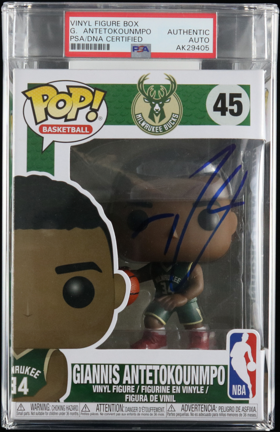 Giannis Antetokounmpo Signed Funko Pop PSA Encapsulated Milwaukee