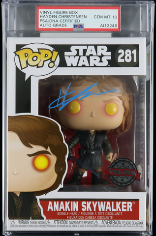 Hayden Christensen Signed Anakin Skywalker Funko Pop Auto 10 PSA/DNA Encapsulated Star Wars