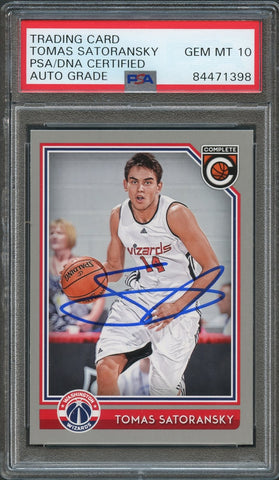 2016-17 PANINI COMPLETE #400 TOMAS SATORANSKY Signed AUTO 10 PSA Slabbed Wizards