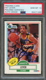 1990 FLEER #50 LAFAYETTE "FAT" LEVER Signed Card AUTO 10 PSA/DNA Slabbed Mavericks