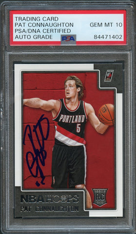 2015-16 NBA Hoops #273 Pat Connaughton Signed Rookie Card AUTO 10 PSA Slabbed RC Blazers