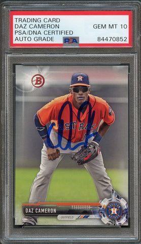 2017 Bowman #BP-095 DAZ CAMERON Signed Card PSA Slabbed Auto 10 Astros