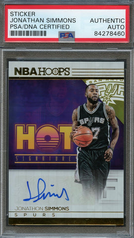 2016 Panini NBA Hoops #20 Jonathan Simmons Signed Card AUTO PSA Slabbed Spurs