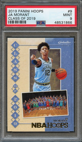 2019 Panini Hoops #9 Ja Morant PSA 9 Mint RC Class of 2019