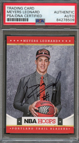 2012 Panini NBA Hoops #285 Meyers Leonard Signed Card AUTO PSA Slabbed Trail Blazers