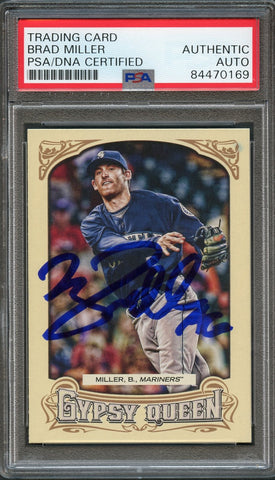 2014 Topps Gypsy Queen #177 Brad Miller Signed Card PSA Slabbed Auto Mariners