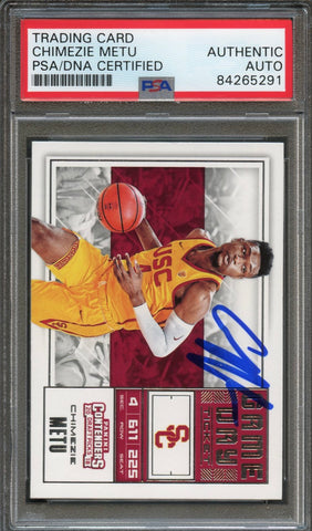 2018 Panini Contenders #30 Chimezie Metu Signed Card AUTO PSA/DNA Slabbed Kings