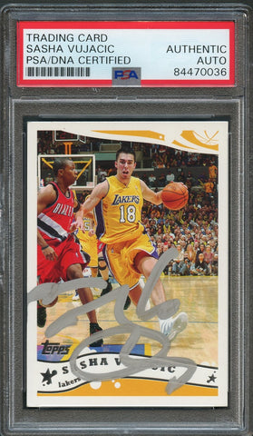 2005-06 Topps #141 Sasha Vujacic Signed Card AUTO PSA Slabbed Lakers