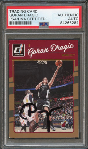 2016 Panini Donruss #41 Goran Dragic Signed Card AUTO PSA/DNA Slabbed Heat
