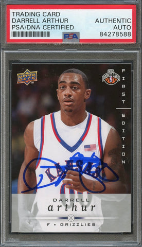 2008 Upper Deck #239 Darrell Arthur Signed Card AUTO PSA Slabbed Grizzlies