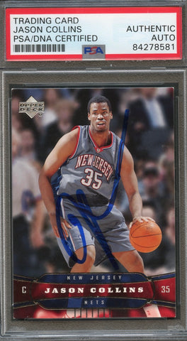 2004 Upper Deck #120 Jason Collins Signed Card AUTO PSA Slabbed Nets