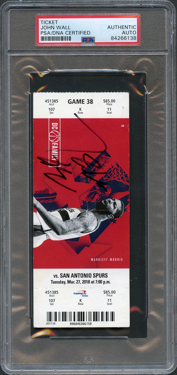 John Wall factory Signed Ticket Stub Psa/Dna Slabbed Autographed Washington Wizards