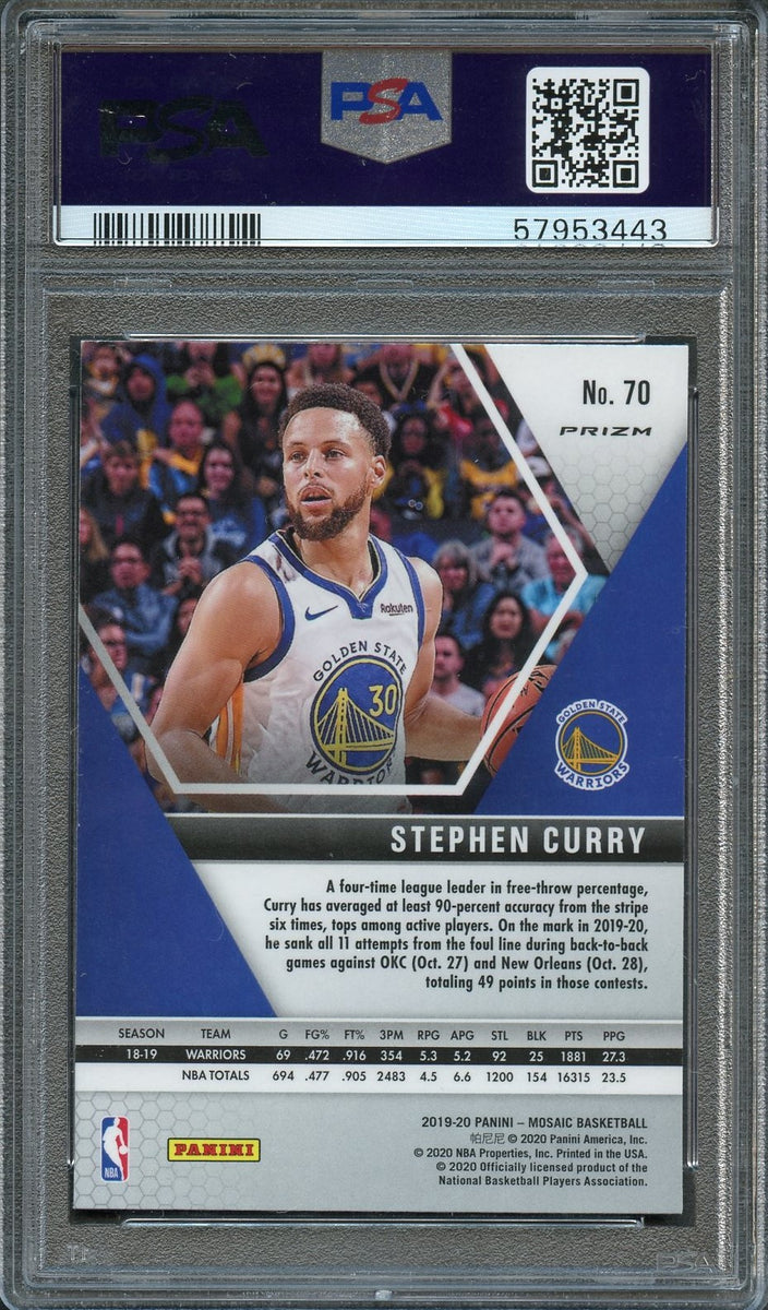 2019 popular Panini Mosaic Stephen Curry Got Game? Mosaic Prizm #9 PSA 10 Gem Mint