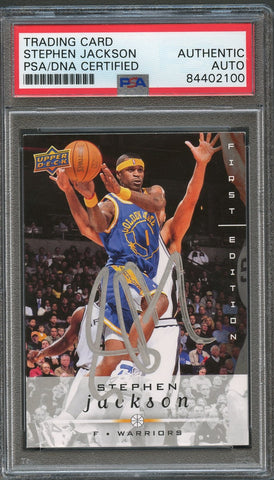 2008-09 Upper Deck First Edition #59 Stephen Jackson Signed Card AUTO PSA Slabbed