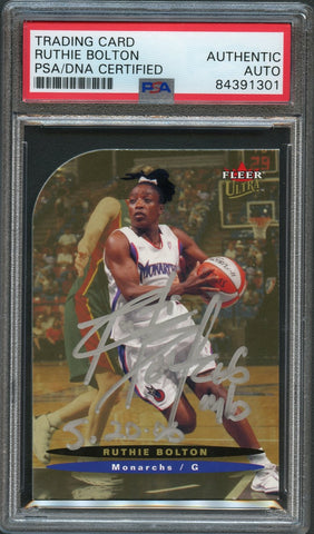2003 Fleer Ultra WNBA #70 Ruthie Bolton Signed Card AUTO PSA/DNA Slabbed
