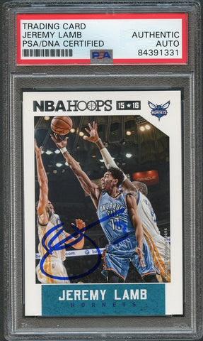 2015-16 NBA Hoops #103 Jeremy Lamb Signed Card AUTO PSA Slabbed