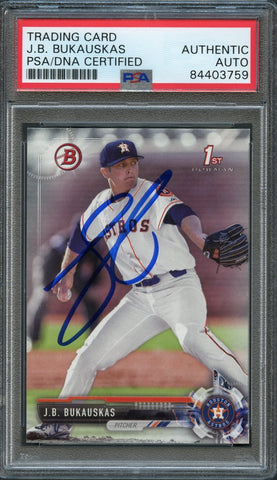 2017 Bowman Draft # BD-143 J.B. Bukauskas Signed Card PSA Slabbed Auto Astros