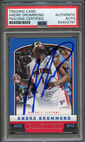 2012-13 Panini Basketball #211 Andre Drummond Signed Card AUTO PSA Slabbed Pistons