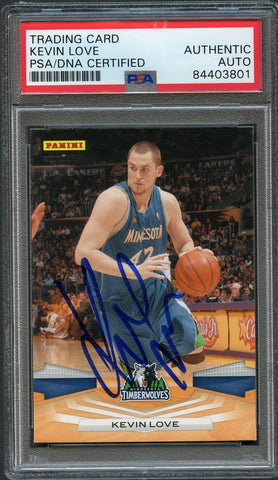 2009-10 Panini Basketball #214 Kevin Love Signed Card AUTO PSA Slabbed Timberwolves