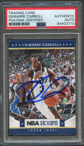 2012-13 NBA Hoops #142 DeMarre Carroll Signed Card AUTO PSA Slabbed Jazz