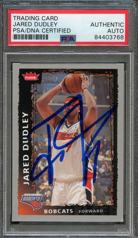 2008-09 Fleer Basketball #80 Jared Dudley Signed Card AUTO PSA Slabbed Bobcats