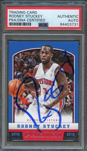 2012-13 Panini Basketball #145 Rodney Stuckey Signed Card AUTO PSA Slabbed Pistons
