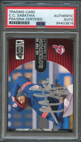 2002 Upper Deck 40 Man #1150 CC Sabathia Signed Card PSA Slabbed Auto Cleveland