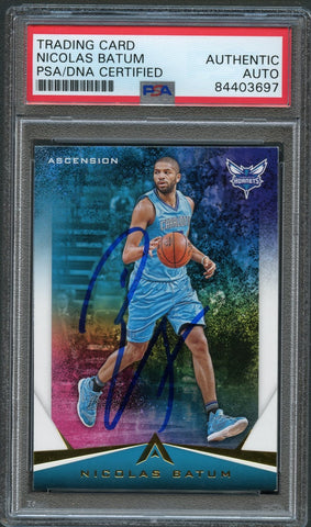 2017-18 Panini Ascension #65 Nicolas Batum Signed Card AUTO PSA Slabbed Hornets