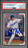 2015 Bowman Draft #46 Walker Buehler Signed Card PSA Slabbed Auto Grade 10 Dodgers