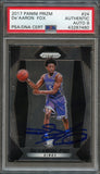 2017 Panini Prizm #24 De'Aaron Fox Signed PSA Slabbed Auto Grade 9 RC Rookie