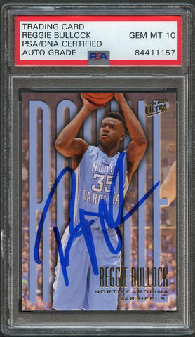 2013-14 Fleer Ultra #215 Reggie Bullock Signed Card PSA Slabbed Auto 10 RC Tar Heels