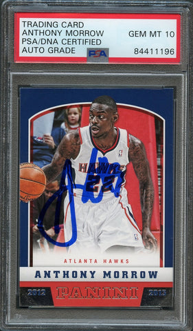 2012-13 Panini Basketball #13 Anthony Morrow Signed Card AUTO 10 PSA Slabbed Hawks