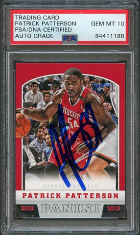 2012-13 Panini Basketball #132 Patrick Patterson Signed Card AUTO 10 PSA/DNA Slabbed Rockets