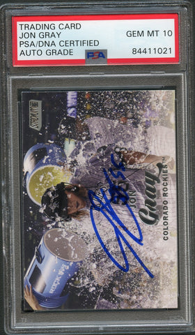 2017 Topps Stadium Club #290 Jon Gray Signed Card PSA Slabbed Auto Grade 10 Rockies