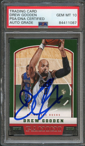 2012-13 Panini Basketball #53 Drew Gooden Signed Card AUTO 10 PSA/DNA Slabbed Bucks