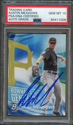 2017 Bowman Platinum #BNG-AM Austin Meadows Signed Card PSA Slabbed Auto Grade 10 Pirates