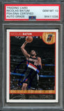 2013-14 NBA Hoops #126 Nicolas Batum Signed Card AUTO 10 PSA Slabbed Blazers