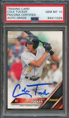 2016 Topps Pro Debut #194 Cole Tucker Signed Card PSA Slabbed Auto Grade 10 Pirates