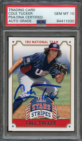 2015 Stars And Stripes #23 Cole Tucker Signed Card PSA Slabbed Auto 10 Pirates
