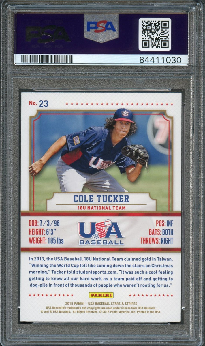 2015 Stars And Stripes #23 Cole Tucker Signed Card PSA Slabbed