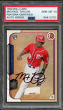 2015 Bowman #139 Michael Taylor Signed Card PSA Slabbed Auto Grade 10 RC Nationals