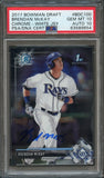 2017 BOWMAN CHROME #BDC100 BRENDAN MCKAY Signed Card PSA 10 Slabbed AUTO Grade 10 Rays