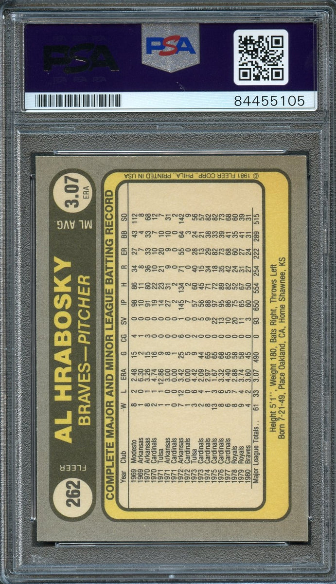 1981 Fleer #262 Al Hrabosky Signed Card AUTO PSA Slabbed Braves – Golden  State Memorabilia